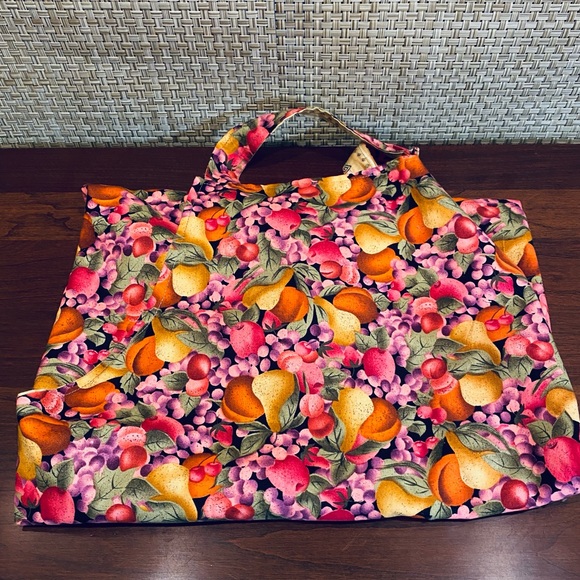🌟HP🌟NWOT Reversible Apron Fruit and Coffeehouse Adjustable Fabric - Picture 1 of 8